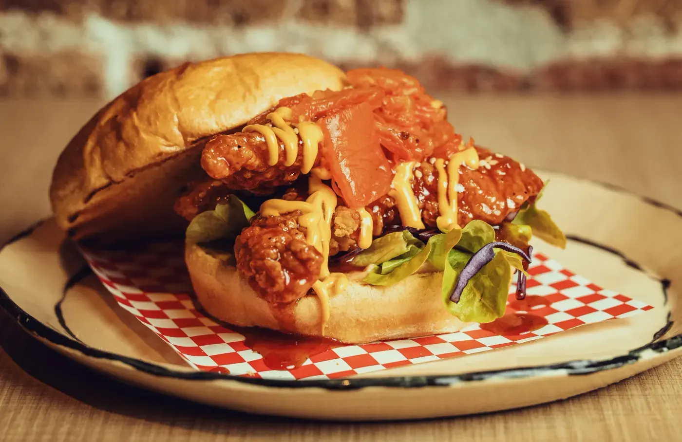 Korean Chicken Glaze Burger