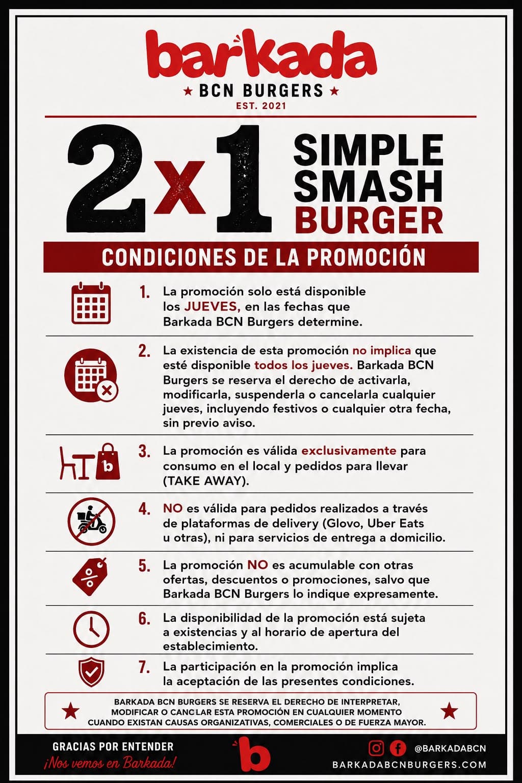2×1 Simple Smash Burger